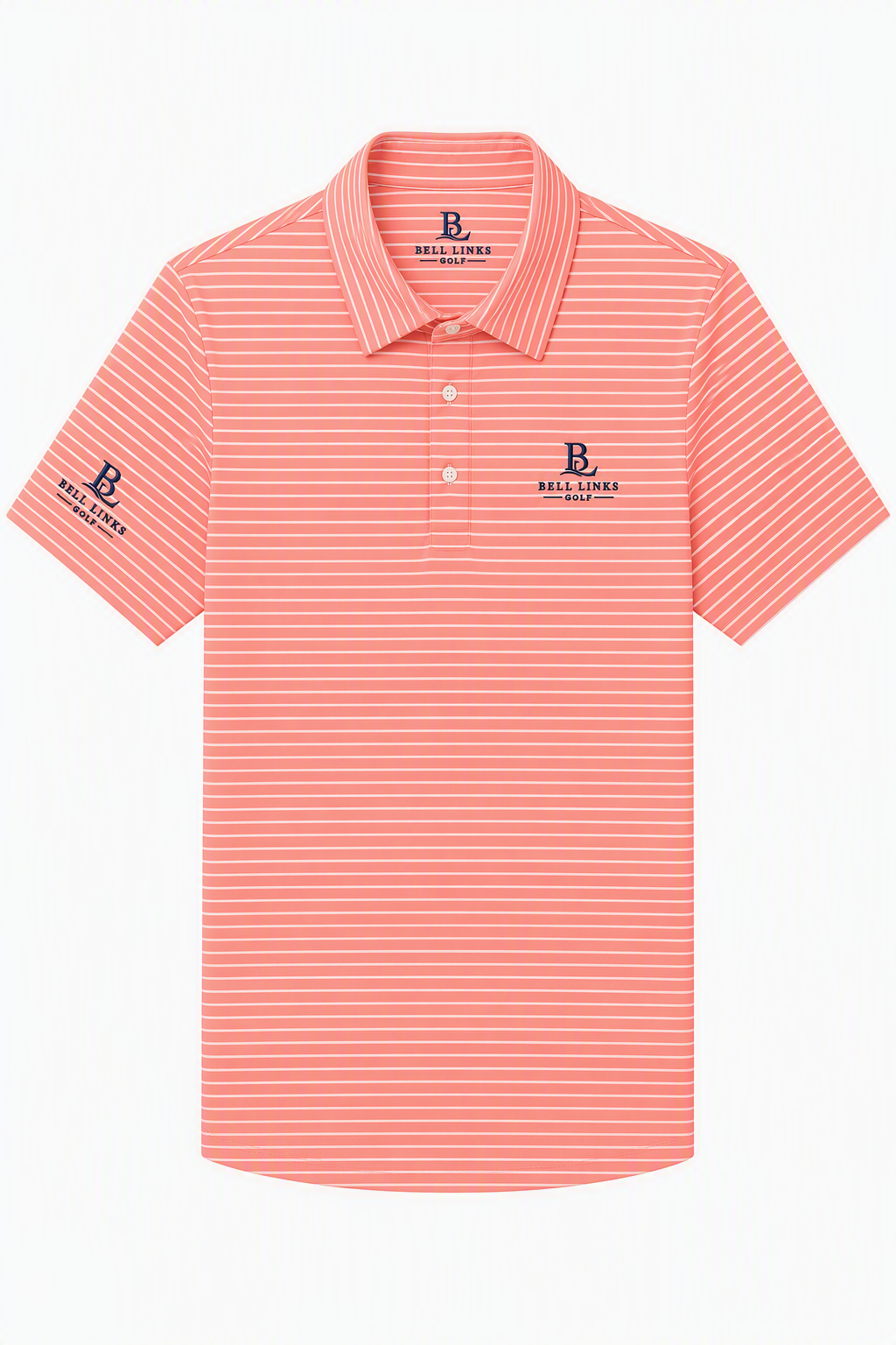 Coral Stripe Polo