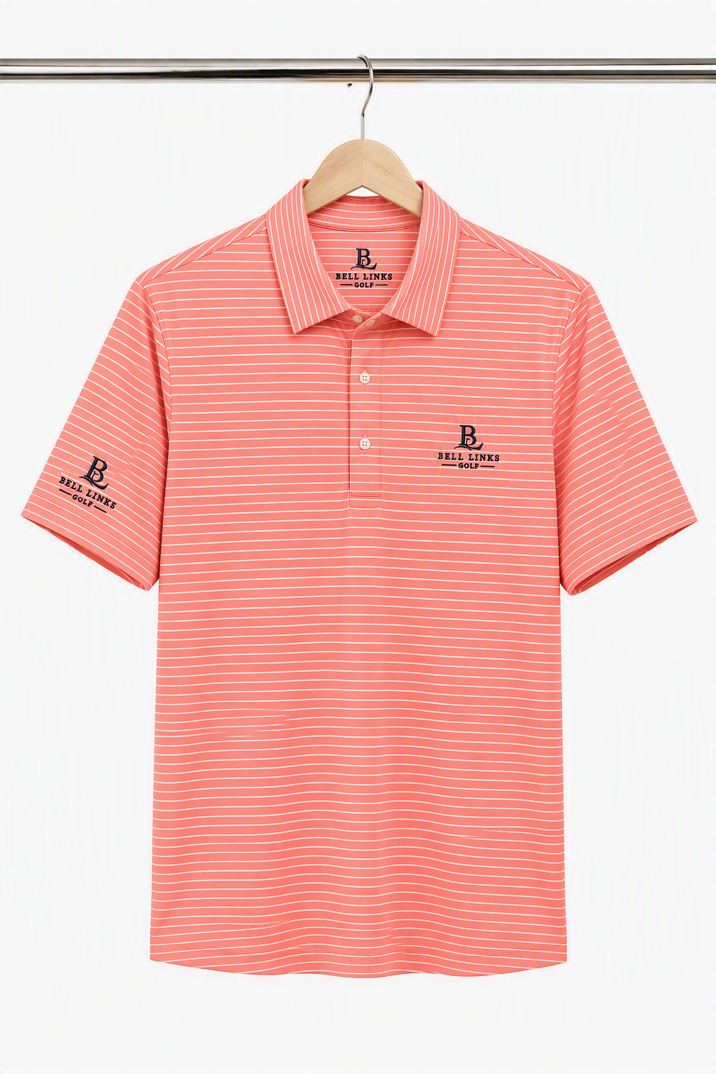 Coral Stripe Polo