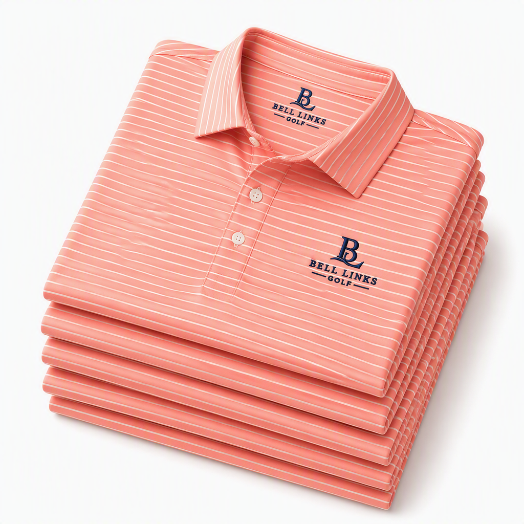Coral Stripe Polo