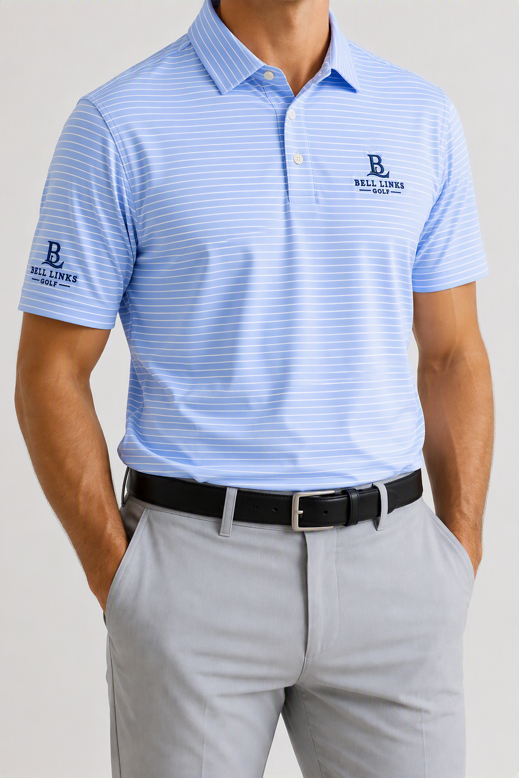 Sky Blue Stripe Polo